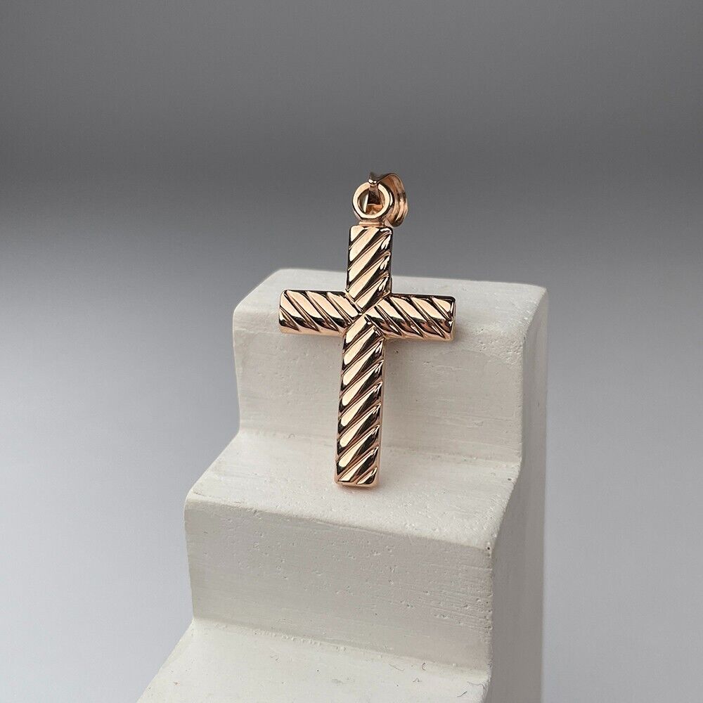 New Pendant Cross Orthodox Necklace Jewelry Gift Women Charm Solid 14k gold 585