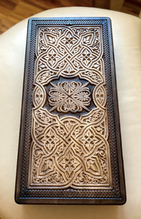 Artwork Backgammon "Tracery Ornament" – A Masterpiece of Handcrafted Elegance (58x28cm / 22.8x11 inches)