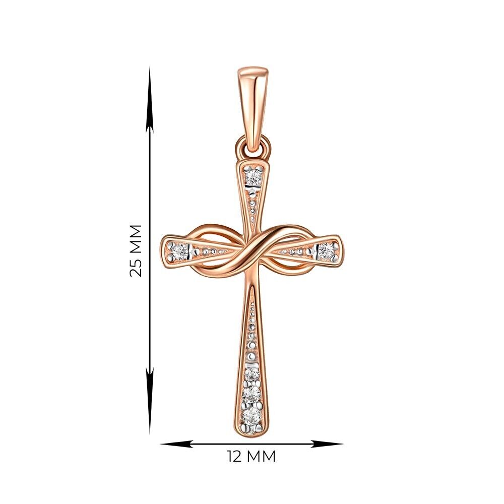 New Pendant Cross Orthodox Necklace Jewelry Beautiful Women Charm 14k gold (585)