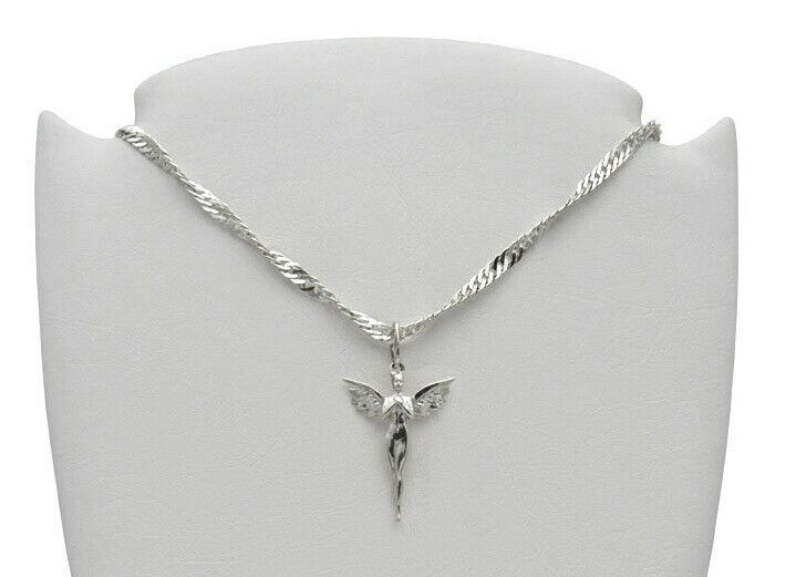 New Unisex Angel Wings Women Jewelry Medallion Necklace Pendant Silver 925