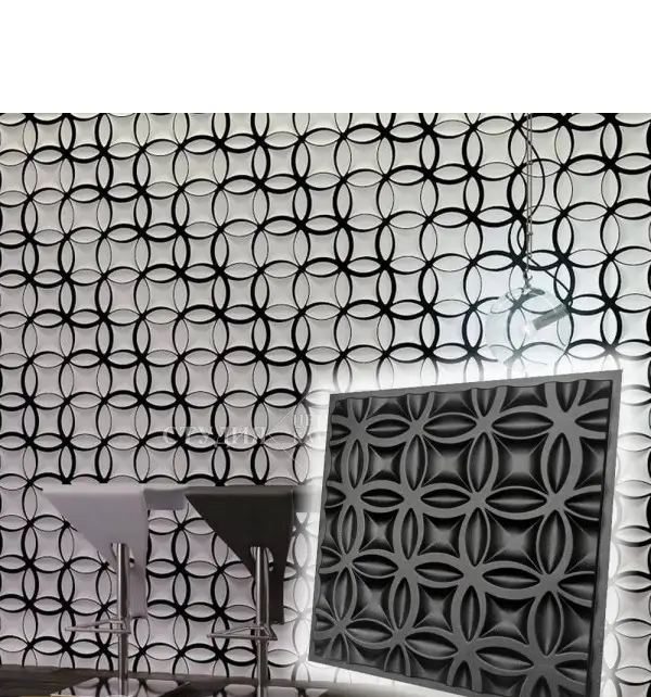 2pcs Panels Wall ABS Stone Art Plastic Mold Decor 3D Plaster Tile Form Design