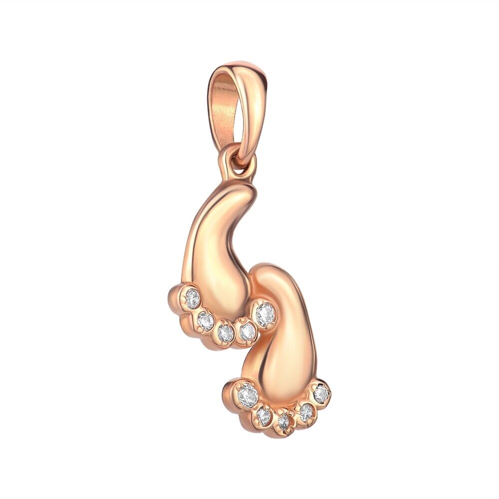 New Pendant - Baby Feet Birt Child Necklace Jewelry Charm 14k gold (585)