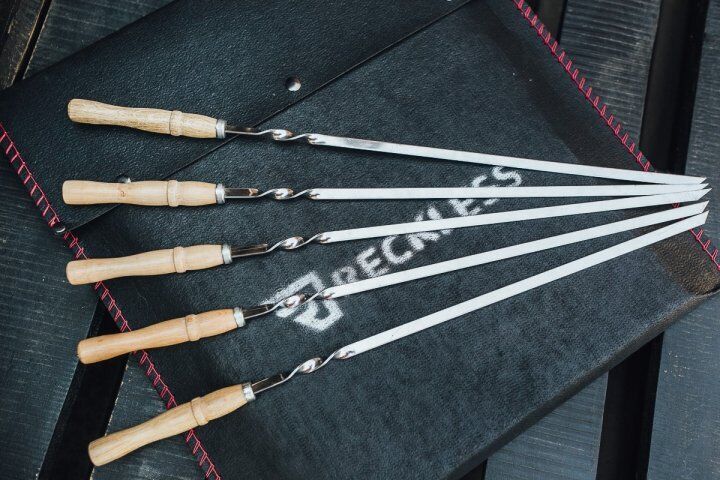 23" Exclusive Handmade Camping Set of Skewers BBQ Grill 8pcs with soft case