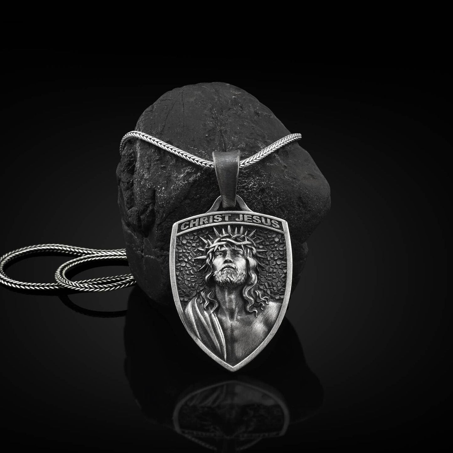 11.8 gr Christ Jesus Orthodox Religious Art Necklace Pendant Silver 925