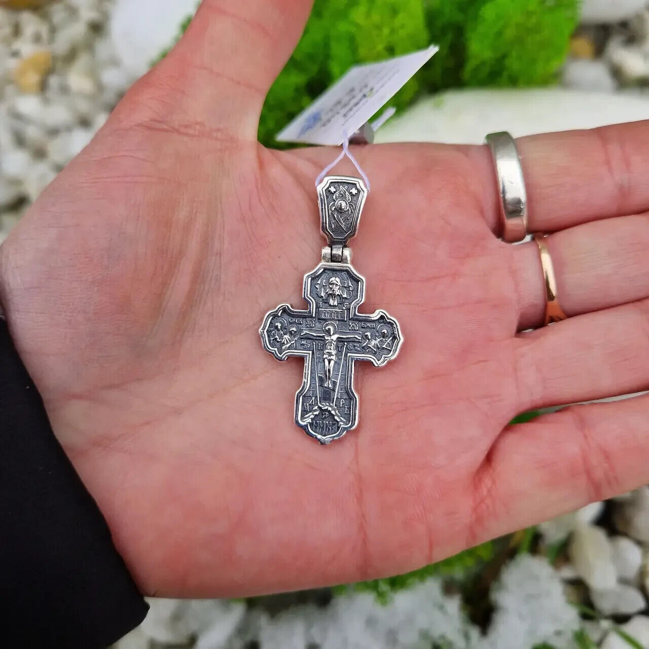 New Pendant Cross Jesus Christ Crucifix Orthodox Neckalc Sterling 925 Silver Men