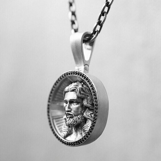 New Silver Pendant Jesus Christ Sterling Necklace Charm Gift Orthodox Silver 925