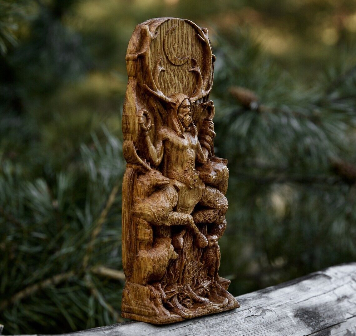 Cernunnos Cernun Wood Horned God Celtic Altar Statue Pagan Wiccan Druid New Gift