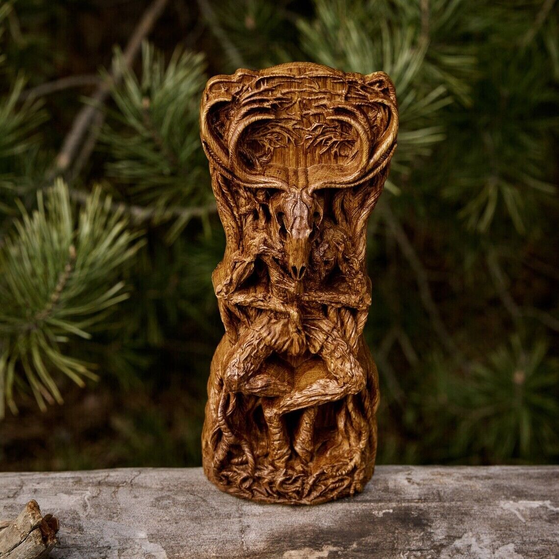 Wendigo Statue Wooden Carved Statue Sculpture New Gift