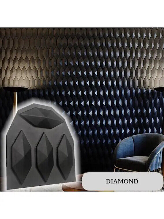 2pcs Panels Wall ABS Stone Art Plastic Mold Decor 3D Plaster Tile Form Design