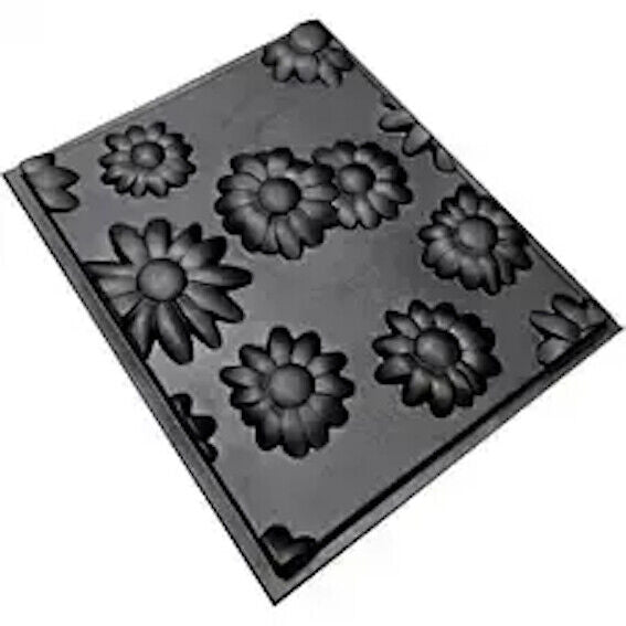 2pcs Panels Wall ABS Stone Flowers Art Plastic Mold Decor 3D Plaster Tile Form Design