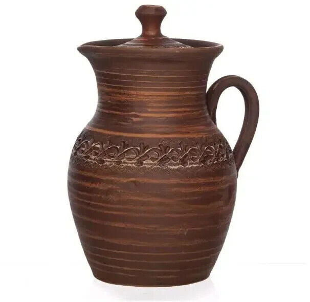 Jug Tea Pot Red Clay 2.5l Ceramic Tableware Ornament Ukrainian Decor