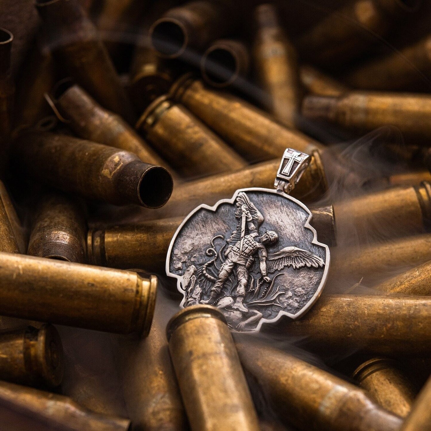 Ukrainian warrior. Prayer to Archangel Michael Silver 925 Pendant Necklace Style