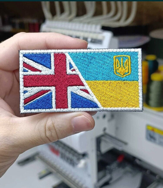 Ukraine Patch -Flag of England + flag of Ukraine