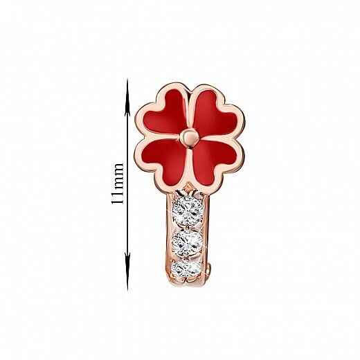 Earrings Ukrainian Сhild of Ukraine Symbol Flower Jewelry Charm 14k gold (585)