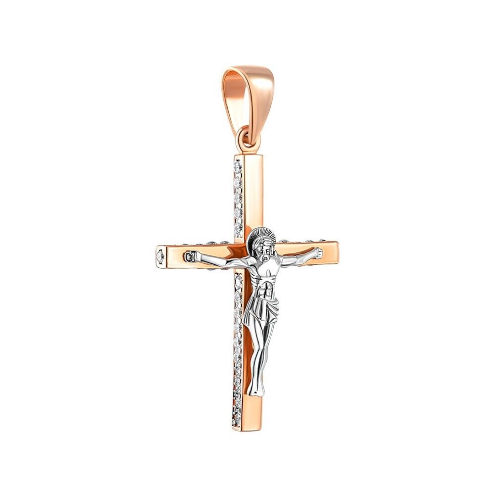 New Pendant Cross Orthodox Necklace Jewelry Men Women Charm Solid 14k gold (585)