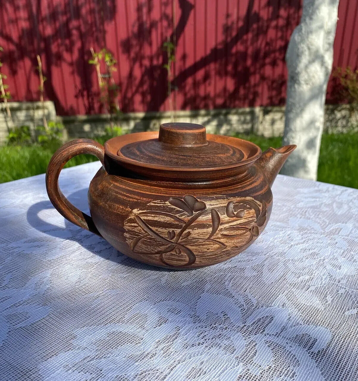Сlay Teapot Tea Pot Red Clay 0.5L Ceramic Tableware Ornament Ukrainian Decor New
