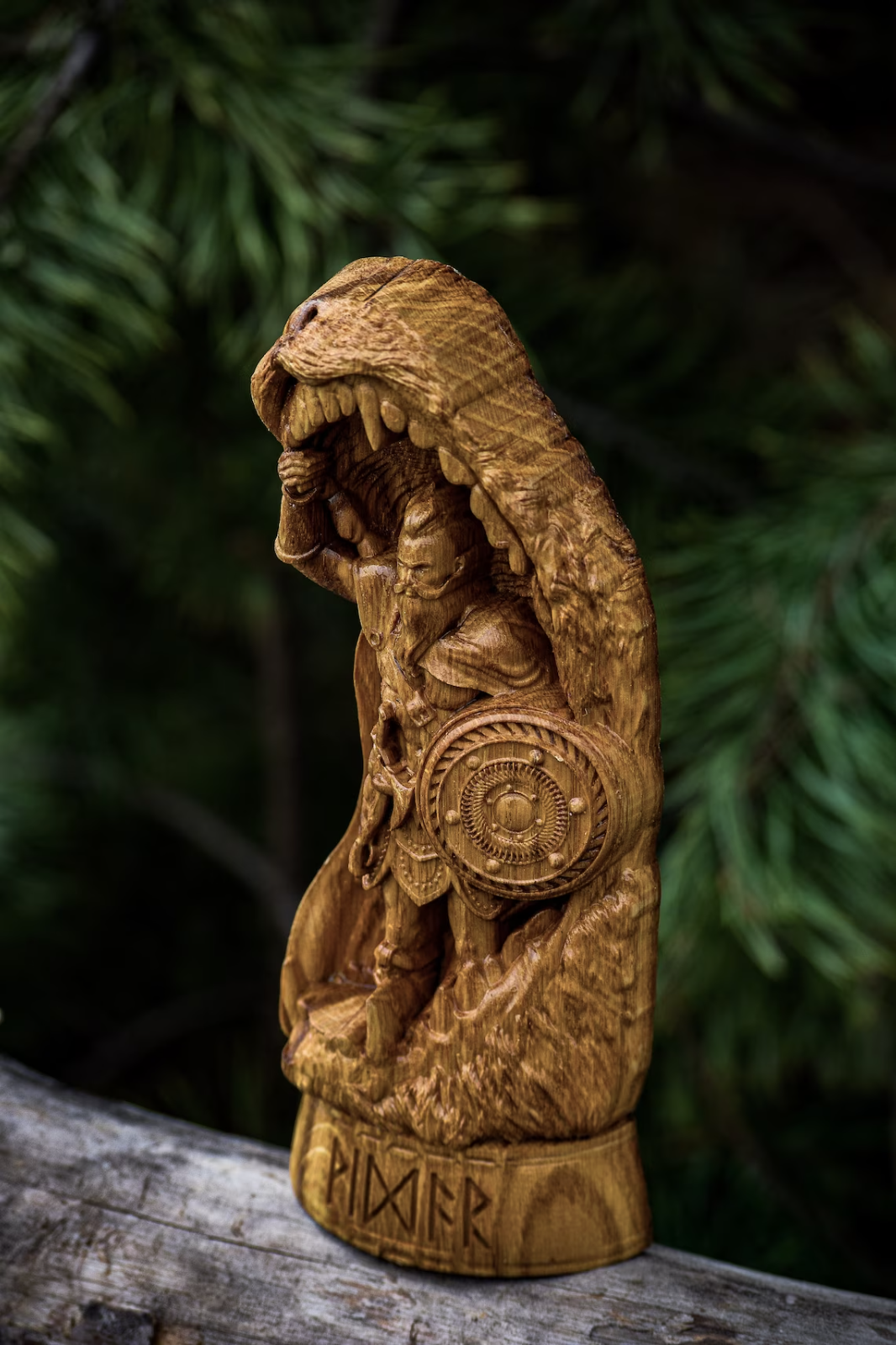 Vidar statuette god of war wiccan gifts wood sculpture norse pagan statue figure