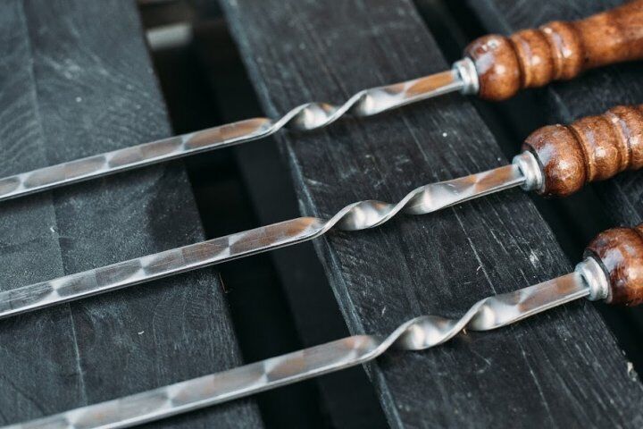 28" Exclusive Handmade Camping Set of Skewers BBQ 6pcs with soft case Barbecue