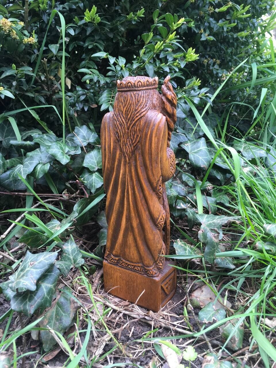 Morok Statue Slavic God Wooden Carved Figure Wood Handmade Decor Height 10in