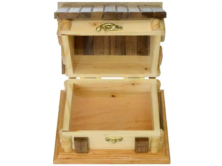 Excellent Chest House Wooden jewelry box/casket 20x16x18 cm (7.8 x 6.3 x 7") NEW
