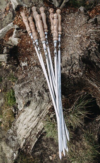 29" Exclusive Handmade Camping Set of Skewers BBQ 10pcs with soft case 75cm