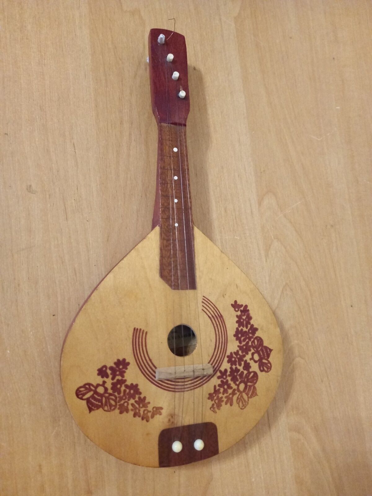 Kids Toy Mandolin USSR Soviet Folk Instrument Mandolina Vintage