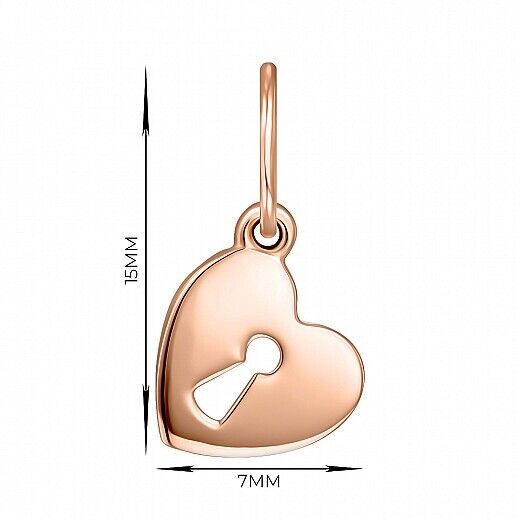 Pendant Ukrainian Key Heart Ukraine Necklace Jewelry Charm 14k gold (585)