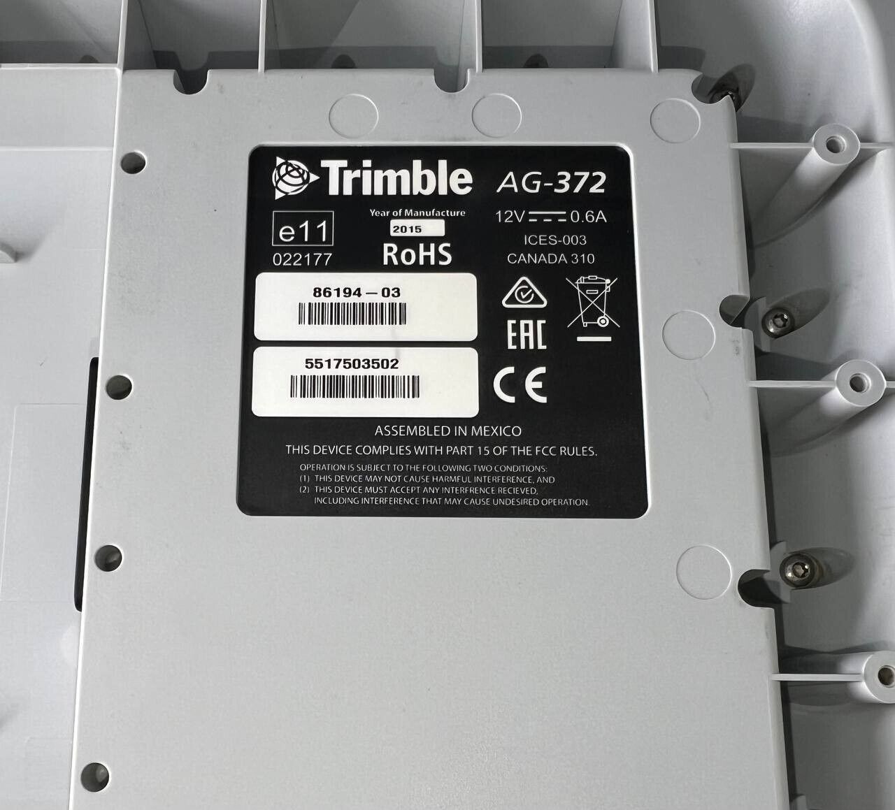 Trimble AG-372 RTX Receiver /AFS PRO 700 Display KIT/NavController III 48036776