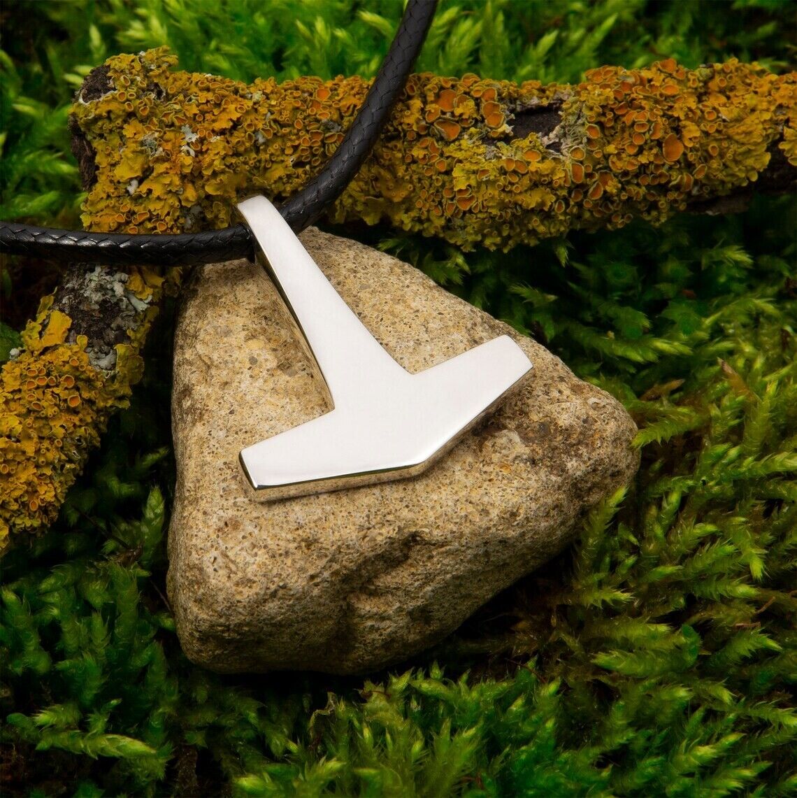 Mjolnir Rune Tyr Thor Hammer Mjollnir Viking Norse Necklace Pendant Silver 925