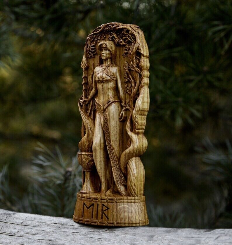 Wooden Statue of Eir - The Healing Whisper of Norse Pantheon New Gift