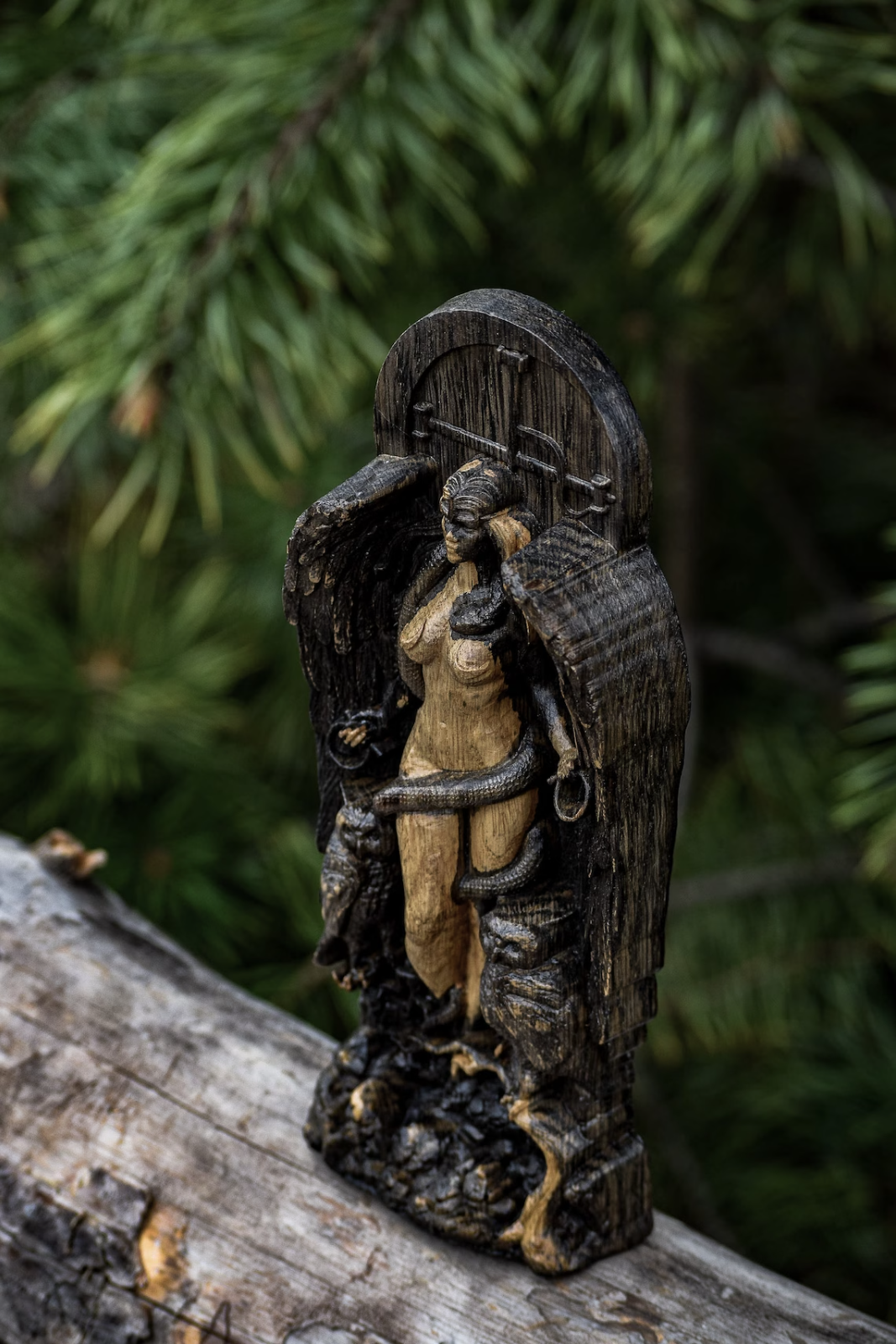 Lilith, Ishtar, Inanna, Wood Carved Astaroth Statue New Gift
