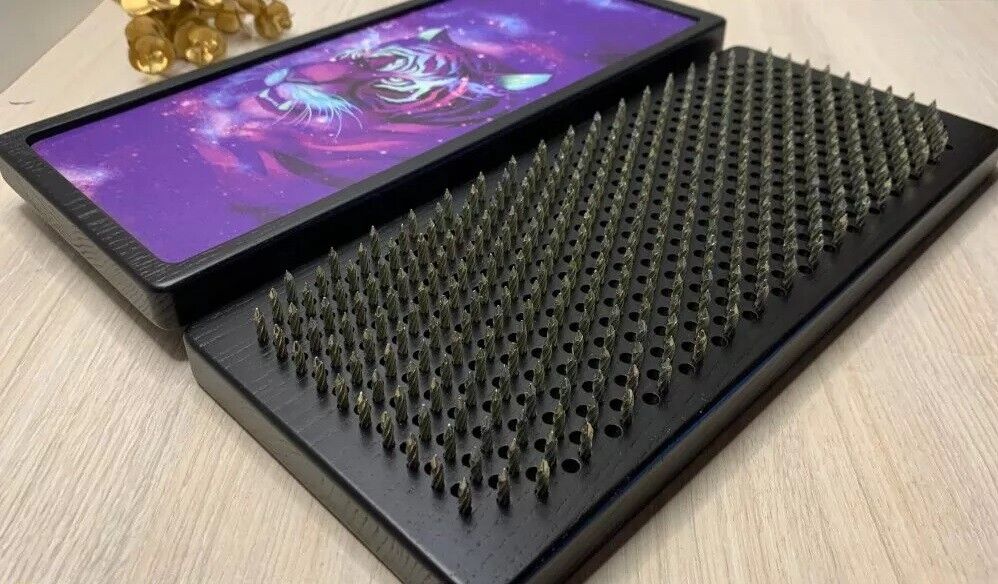 NEW Premium Sadhu board Yoga Meditation Spiritual Tiger NAILS Natural Wood OAK