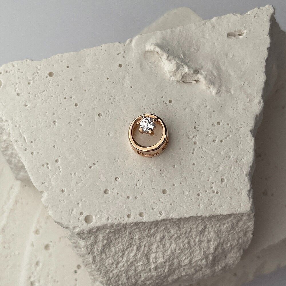 Pendant Fashion Circle Small Gift Gentle Necklace Jewelry Charm 14k gold (585)