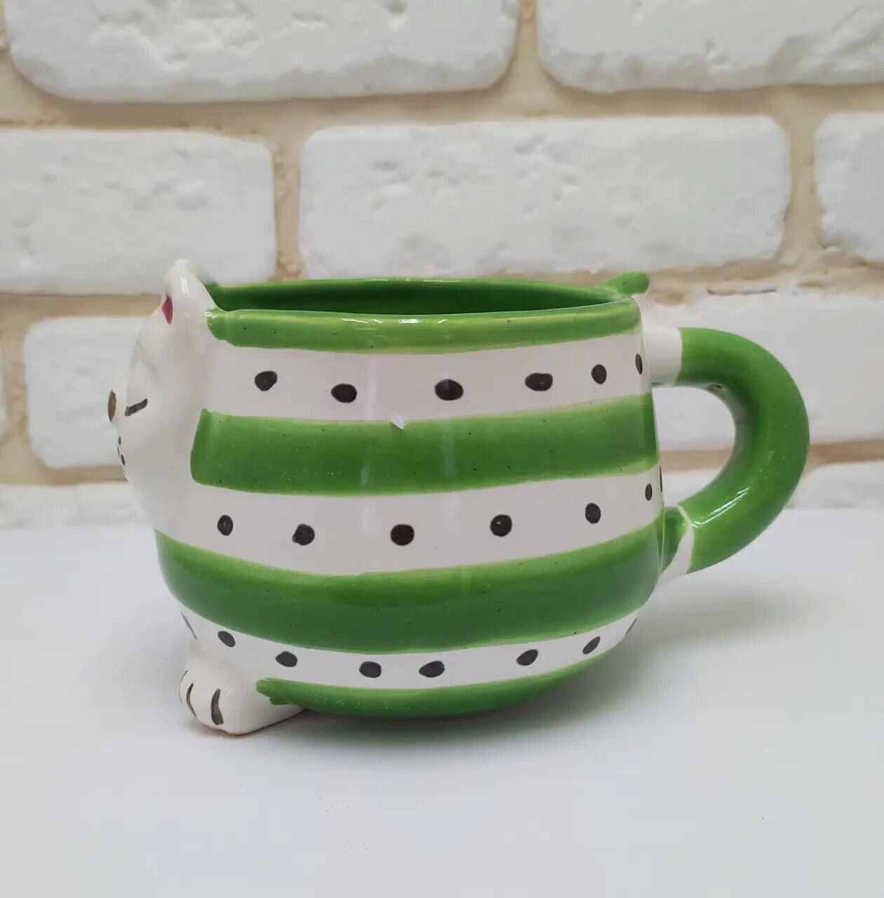 New Cup Ceramic Cat Hand Painted Ornament Flowers Ukrainian Decor Gift