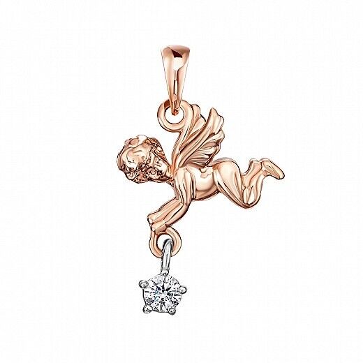 New Pendant - Arrow Angel Necklace Jewelry Charm 14k gold (585)