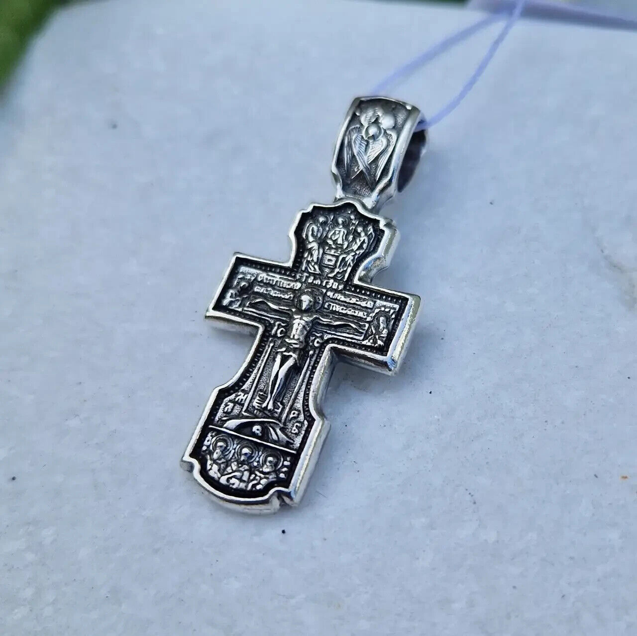 New Pendant Cross Jesus Christ Crucifix Orthodox Necklac Sterling 925 Silver Men