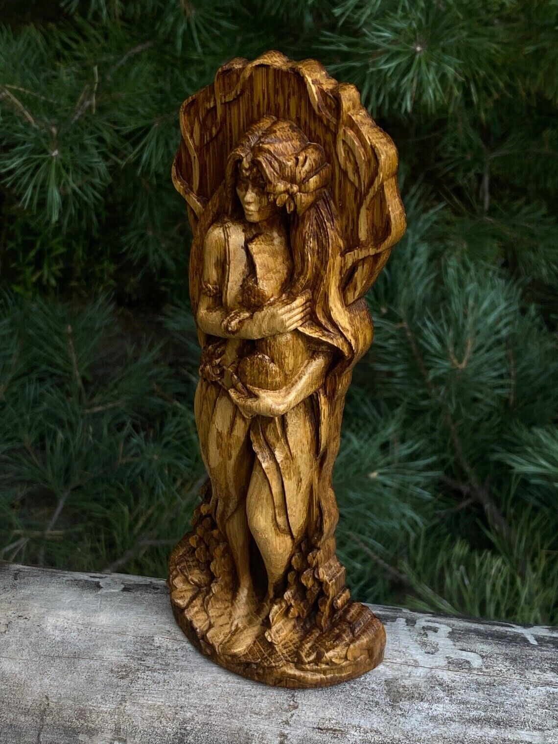 Goddess Ostara Handcrafted Wooden Statue - Embrace the Spring Equinox New Gift
