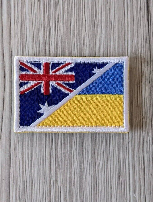 Ukraine Patch - Flag Australia with Ukraine  AU + UA together