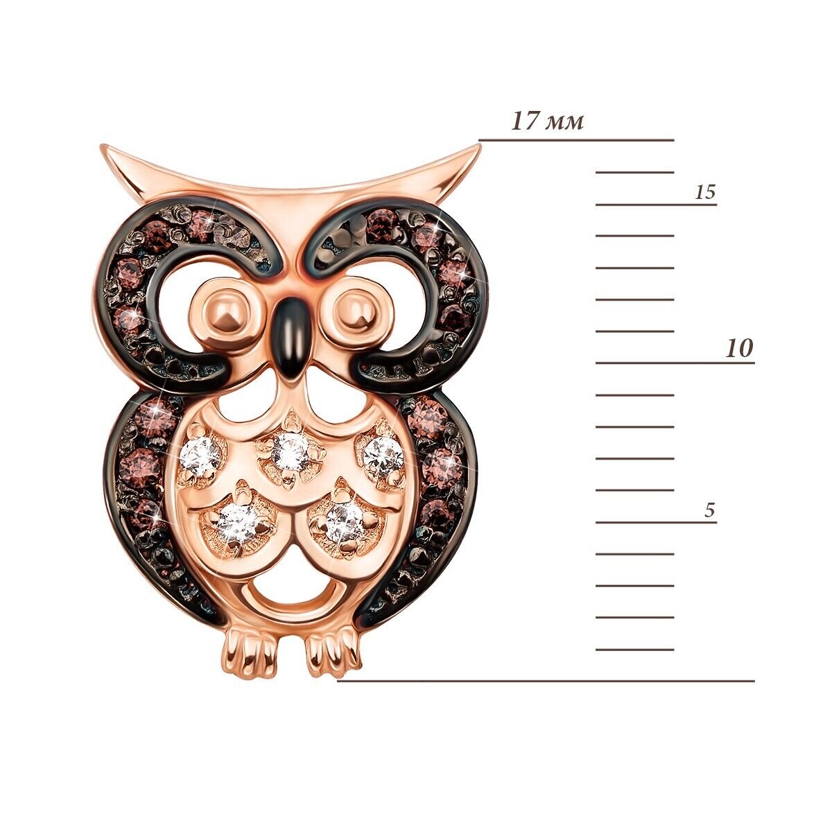 Beauty Pendant Ukrainian Owl Ukraine Necklace Jewelry Charm 14k gold (585)