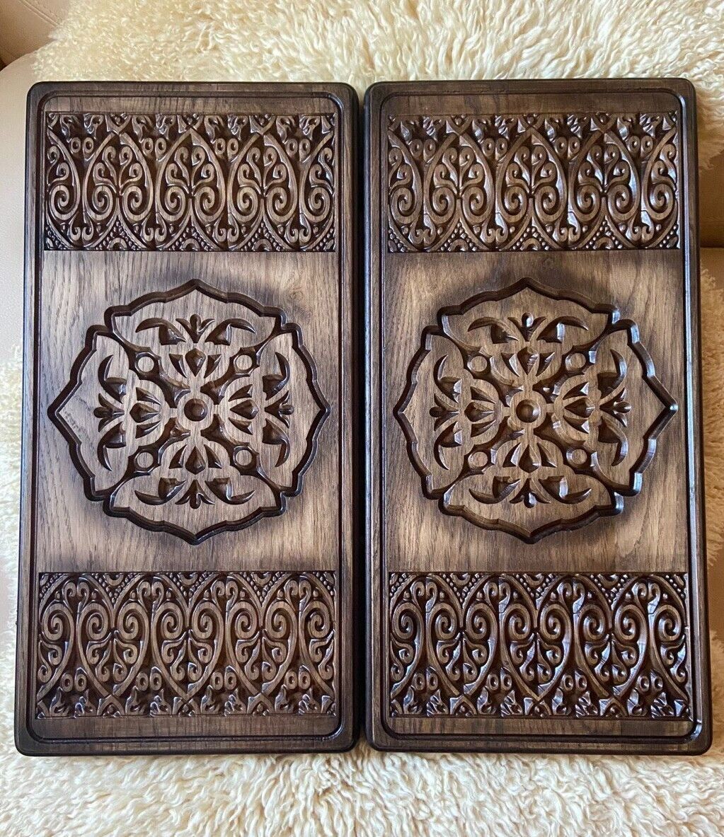 Artwork Backgammon "Tracery Ornament" – Exquisite Handcrafted Wooden Backgammon Set (58x28cm / 22.8x11 inches)