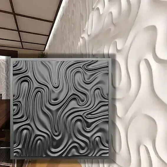 2pcs Panels Wall ABS Stone Art Plastic Mold Decor 3D Plaster Tile Form Design