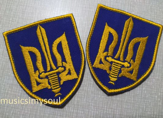 Ukraine Patch - Trident Ukraine Chevron Trezub Трезубец Герб Украины 2022