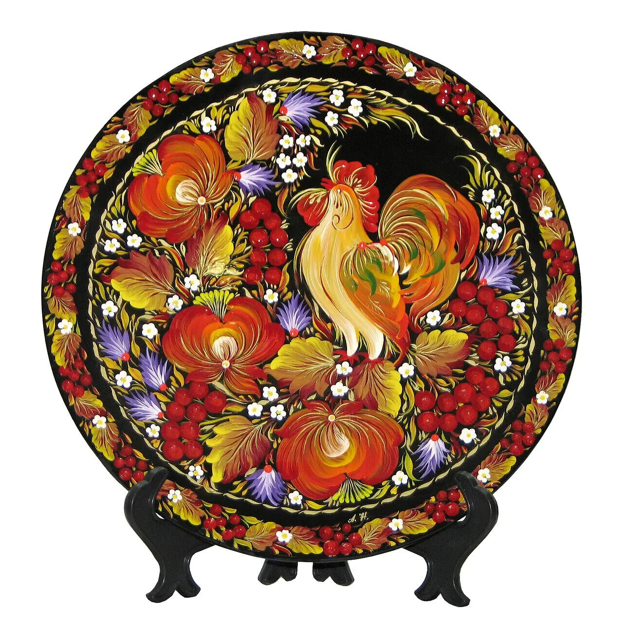 NEW MDF Decorative Plate Petrikovskaya painting Hand-painted Ukraine