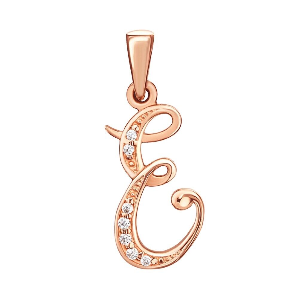 New Pendant - Letter E Name Girl Woman Necklace Jewelry Charm 14k gold (585)