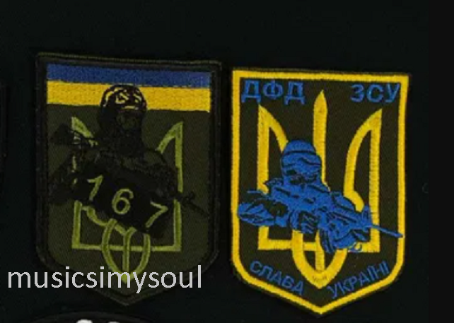 Lot of 2 - Ukraine Patch tactical ZSU trident Ukraine Sniper military 167
