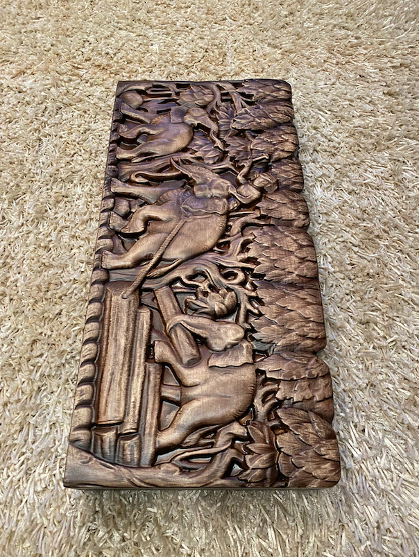 Unique Backgammon "Elephant" – A Handcrafted Wooden Tribute to Strength, Wisdom, and Strategy (58x28cm / 22.8x11 inches)