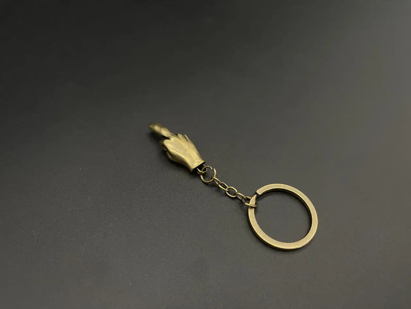 Middle Finger Brass Keychain Hand Gesture Key Chain Figa Finger Funny Humor F*CK