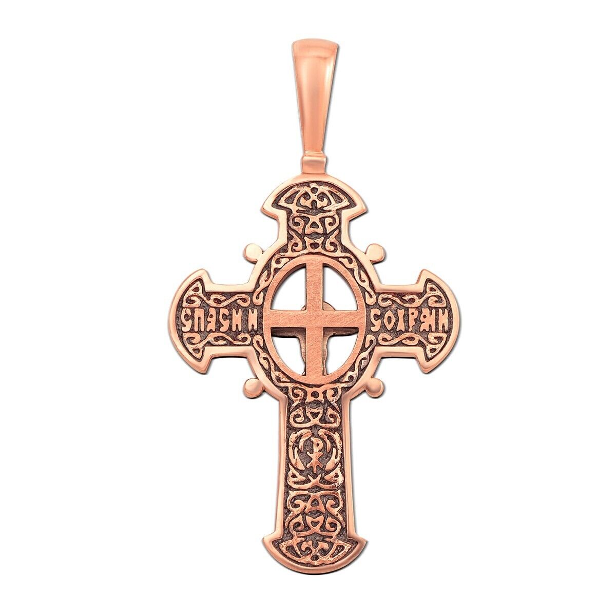 New Pendant Cross Russian Спаси и Orthodox Necklace Jewelry Charm 14k gold (585)
