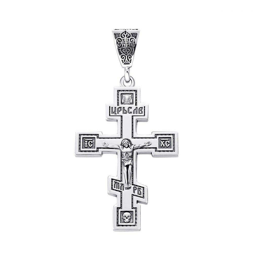 New Pendant Cross Jesus Christ Jewelry Charm Sterling 925 Silver Pray Orthodox