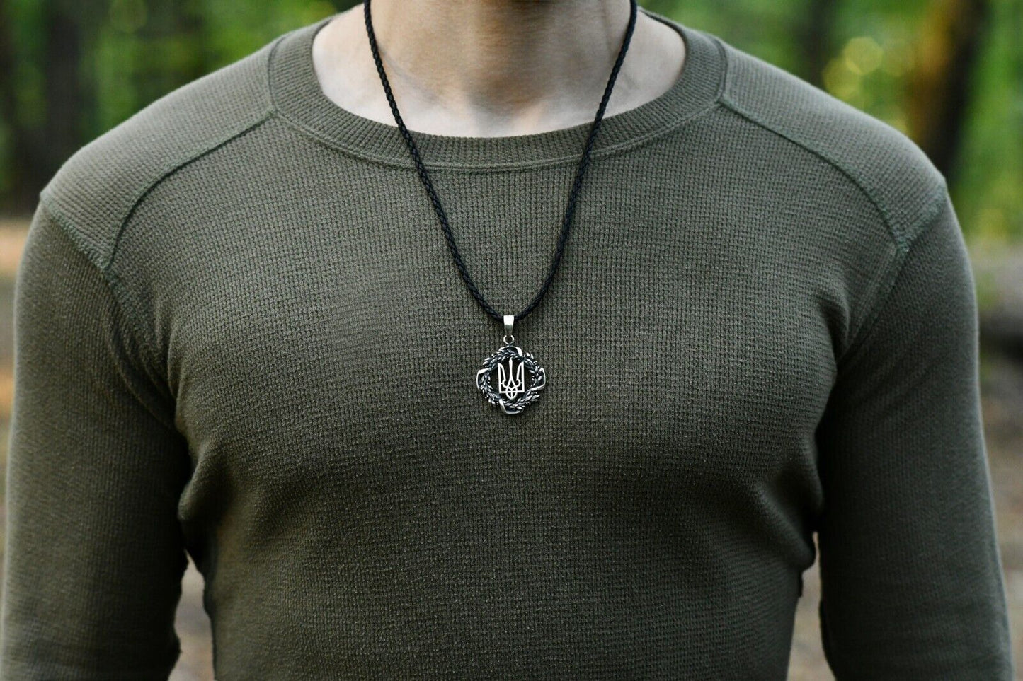Pendant Ukrainian Trident Tryzub Ukraine Necklace Jewelry UA Silver 925